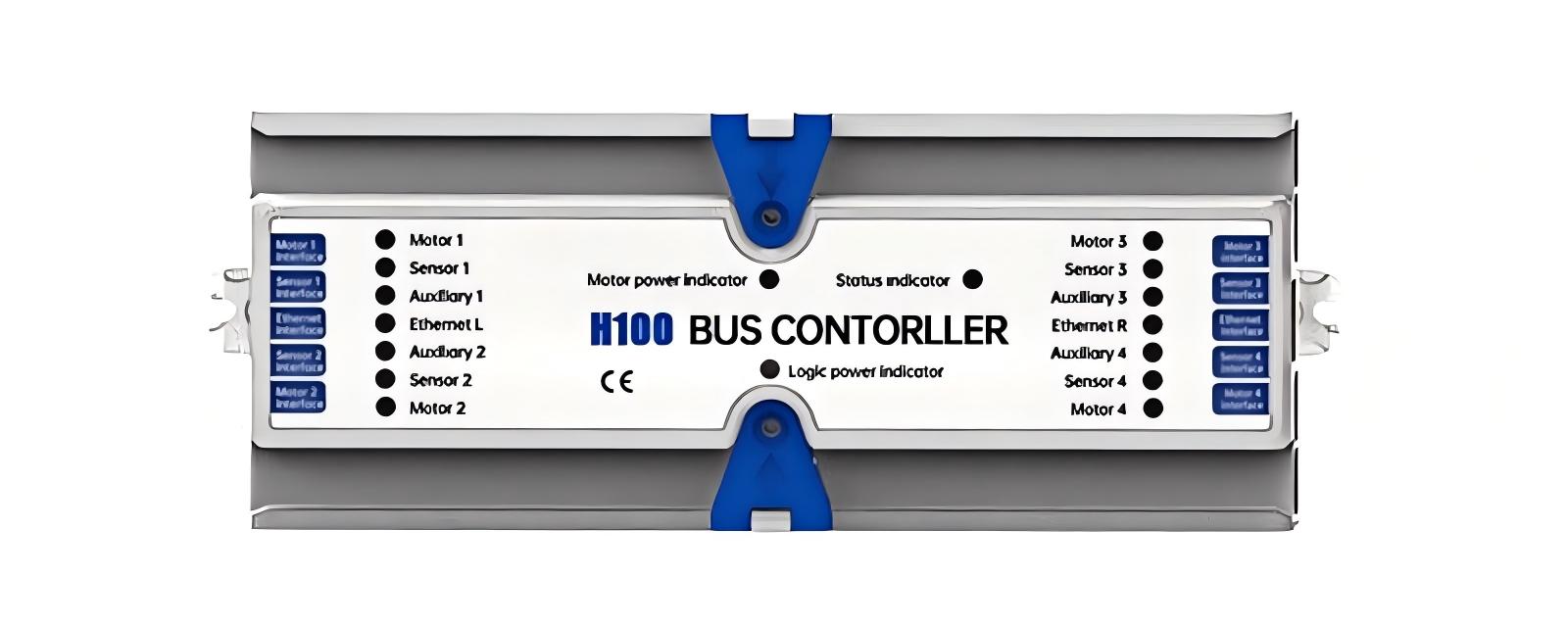 H100 motor drive roller controller dimensions and interface H100 モーター ドライブ ローラー コントローラーの寸法とインターフェイス