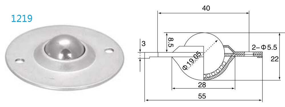 ホール固定ボール転送ユニット