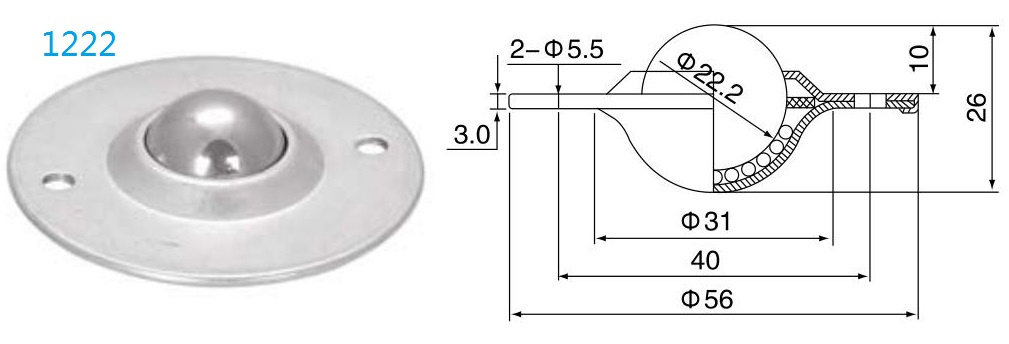 丸フランジ固定ボール転送ユニット