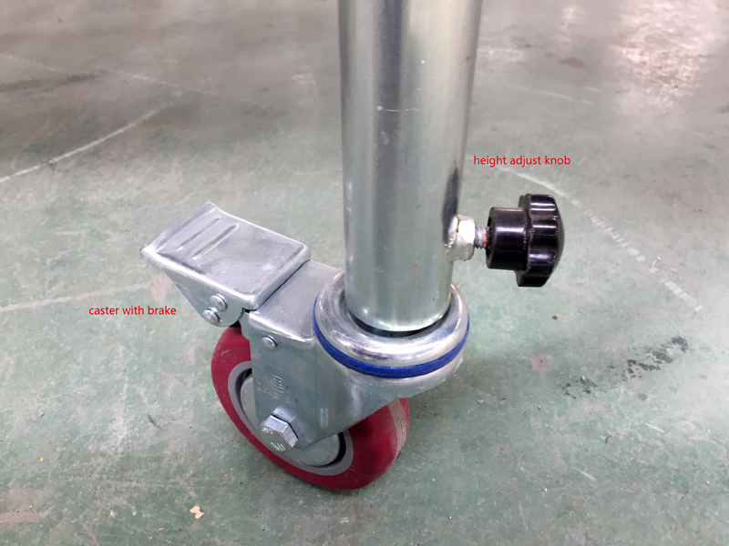 ブレーキ付きのキャスター