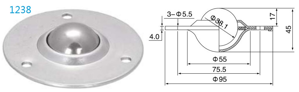 丸フランジ固定ボール転送ユニット