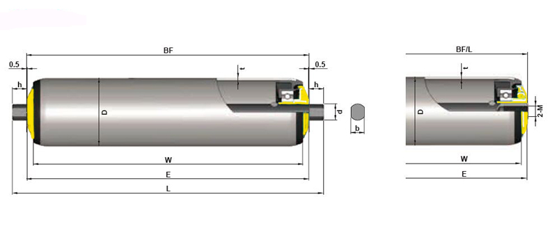 ベルトコンベアのスナッブプーリー