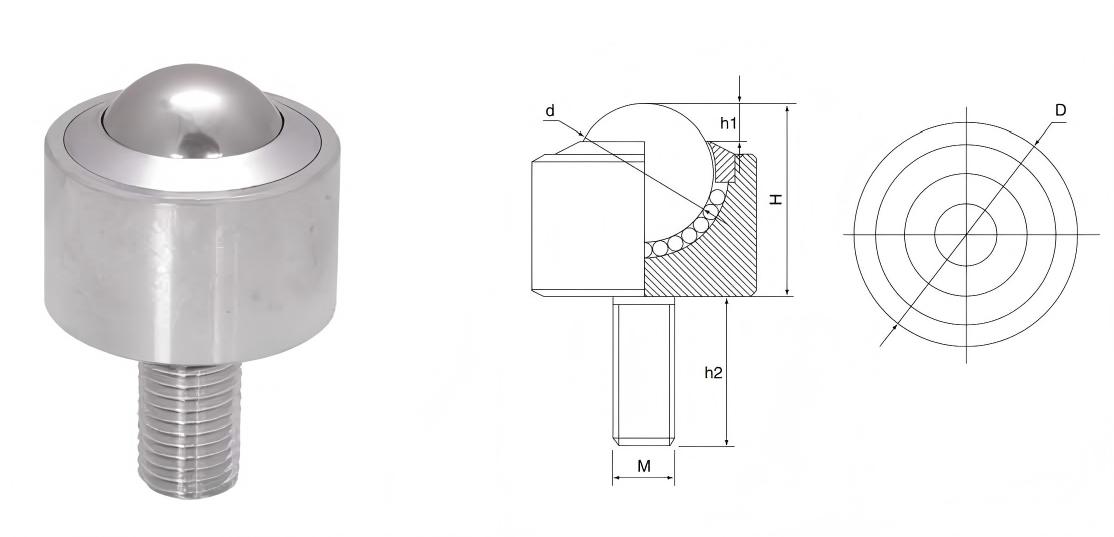 耐久性の高いボルト取り付け式ボールトランスファー