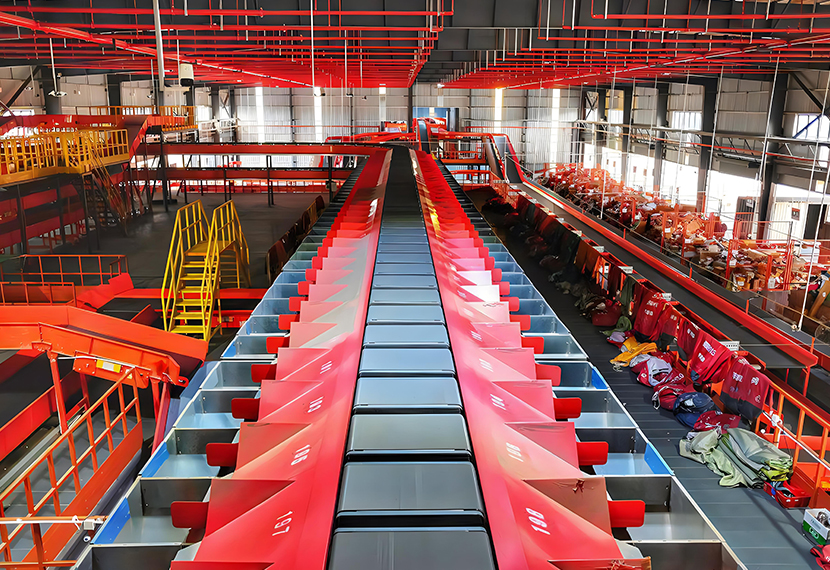 クロスベルト仕分けモーターローラー