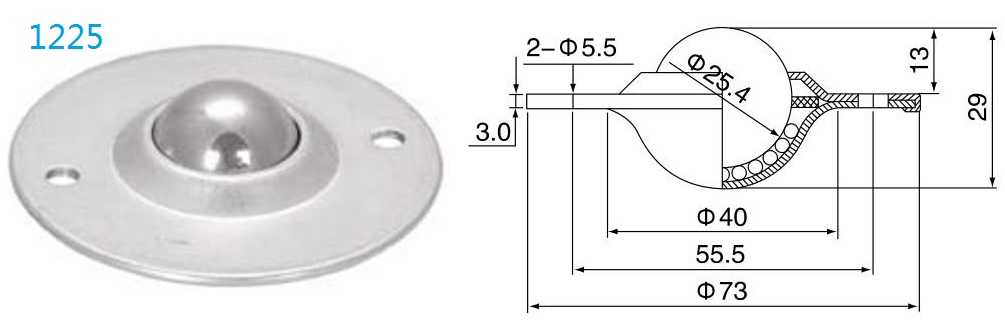 丸フランジ固定ボール転送ユニット